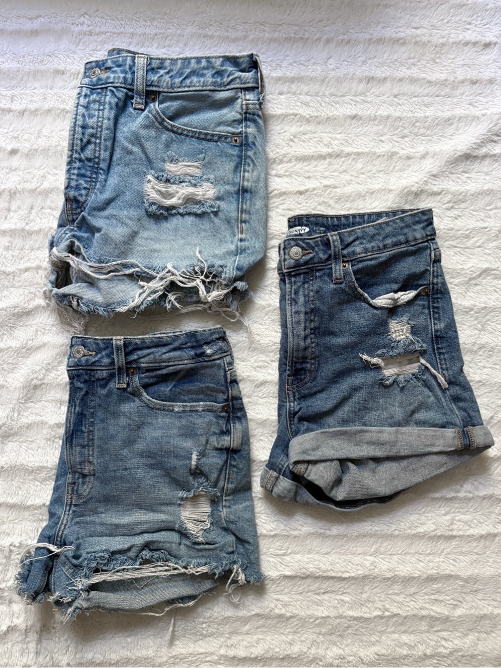 Old Navy Women's Jean Shorts Bundle Size 8 - 3 Pairs of O.G High Rise Short